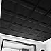 Art3d 12-Pack Square Black Drop Ceiling Tile 2ft x 2ft, PVC Ceiling Panel 24 x 24in.
