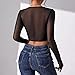 Women Sexy Lace Corset Crop Top Y2K Long Sleeve Tanks Push Up Bustiers Corsets Clubwear Black-f10865 X-Small