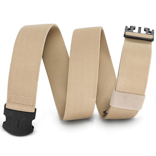 Image of WHIPPY Mens Elastic Stretch Belt Unisex Adventure Web Belt for Women Men with Non-Metal Buckle Adjustable Belts