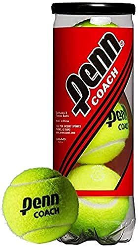 Penn Coach Pressurized Tennis Balls - Regular Duty Felt Practice & Training Tennis Balls - 3 Count(Pack of 12) -  Penn Coach Pack of 3