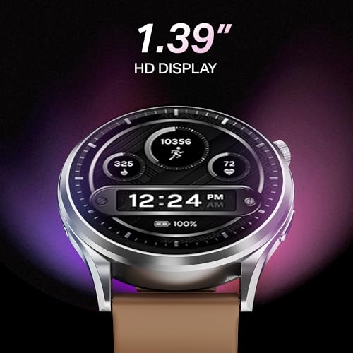 Image of boAt Lunar Discovery Pro, 1.39 inch Display, Premium Metal Build, Round Dial, Emergency SOS, Functional Crown, Multiple Sports Modes, HR,SpO2 & Sleep Tracking, Smart Watch for Men & Women (Cocoa Brown)