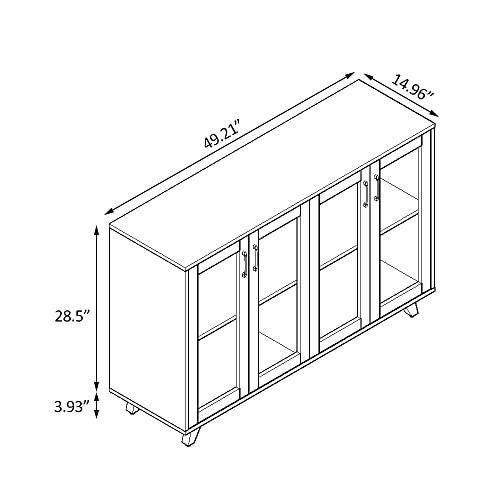 Panana Kitchen Buffet Server Table Accent Sideboard Cupboard Server Buffet Console Table With Doors Cabinet (49Inch, White) #TOP2