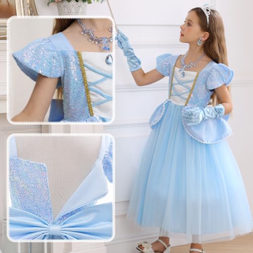 Disfraz Princesa Azul para Niñas Cosplay Carnaval miniatura 5