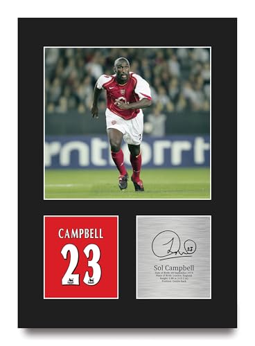 HWC Trading Sol Campbell Arsenal Gifts Printed Signed Autograph Picture for Football Fans and Supporters - A4 Portrait