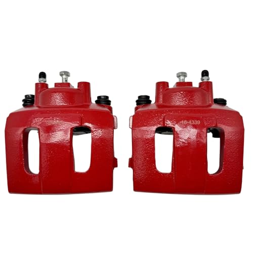 DOUQANG Red Front Disc Brake Calipers Assembly Left & Right For Jeep Cherokee 1990-2001 For Jeep Comanche 1990-1992 For Jeep Grand Cherokee 1993-1998 For Jeep Wrangler 1990-2006 Replace 184340 184339