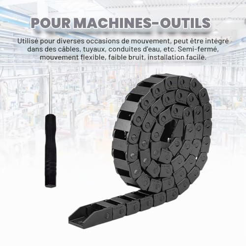 Nizirioo Chaîne porte-câbles en nylon, traînée 15 mm x 30 mm, porte-câble de remorquage, chaîne de transition, énergie de 1 m pour imprimantes 3D machines CNC – vue 6