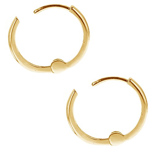 Ritastephens 10k Gold Mini Huggies Hoops Earrings 1.5x9 Mm (Yellow, White, or Pink)2