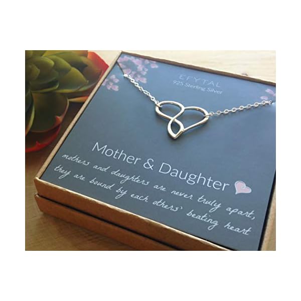 EFYTAL Mothers Day Gifts from Daughter, 925 Sterling Silver Infinity Heart Mom Necklace for Mother & Daughter, Mother's Day Jewelry for Women, Mothers Day Gifts for Mom, Best Birthday Gift Ideas