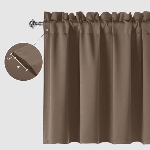 Cenefas caqui con bolsillo para cortinero resistente en panel individual de 52x18 5