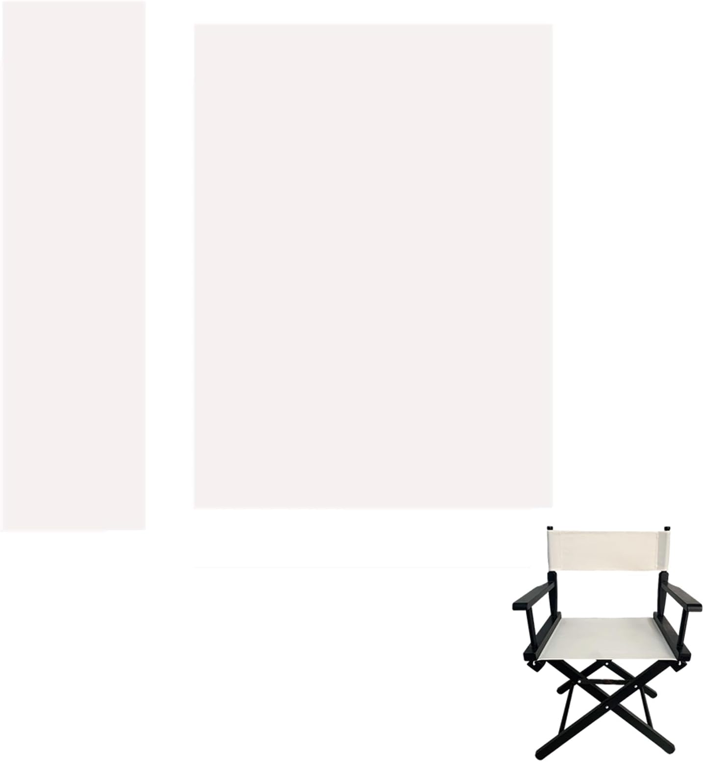 Upone 18''L X 15''W Director Chair Canvas Replacement Cover kit for 18'' Directors Chairs Movie Chair Replacement Canvas for Home Director Chair Medium Size(White)