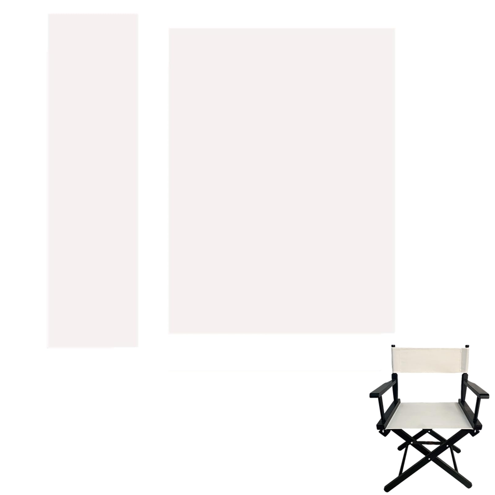 Replacement Cover Canvas for Directors Chairs Casual Home Director Chair Replacement Canvas, Black, Red, White, Gray,Blue (White)