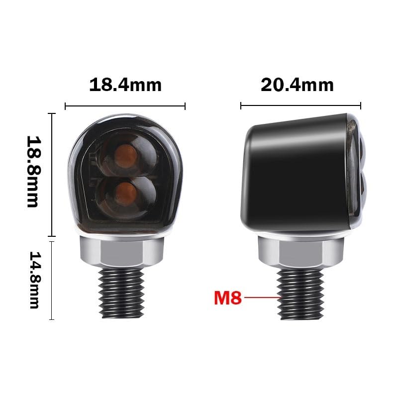 Clignotants LED moto 8mm intermitentes ambre 12V signalisation