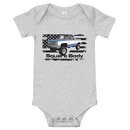 Image of 1980s Vintage Pickup Truck Chevy Square Body Silverado C10 K10 Baby Onesie, Infant Tee