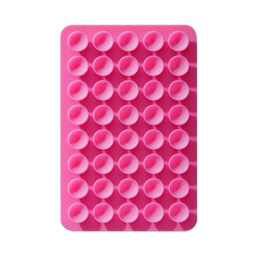 1Pcs Pink Silicone Grip Phone Stand with 40pcs Suction Cup Mounts, Universal Fit for All Smartphones