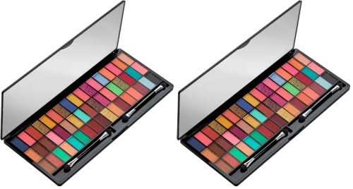 Image of Colors Queen Ultra Pigmented 51 Colors Eyeshadow Palette with Brush | Easy to Blend, Long Wearing Eye Makeup Palette | Eyeshadow Palette with Matte & Shimmery Shades (Multicolor - 01) (Pack of 2)