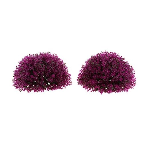 Raincol Artificial Topiary Trees Ball Shaped Indoor/Outdoor Faux Plants Ball Decorations - Purple 34cm（1PCS）