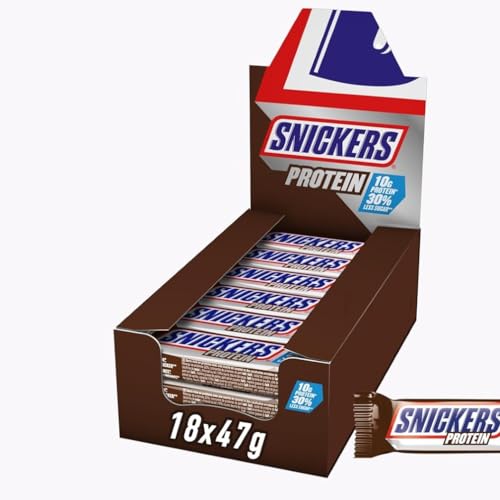 Snickers Barretta Proteica con Caramello e Arachidi Tostate Ricoperta al Cioccolato al Latte, 10 g di Proteine, 18 Snack da 47 g - Immagine 2