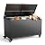 RICNOD Outdoor Storage Box with Wheels 135 Gallon, Mobile Waterproof Aluminum Deck Box, UV Resistant Patio Storage Box with Lid for Patio Furniture, Garden Tools (Black)