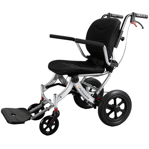 ProTraverse Wheelchairs for Adults,Transport Wheelchair Lightweight Foldable with Removable Cushion,Ergonimic