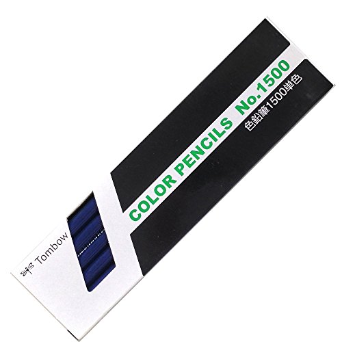 トンボ(Tombow) 鉛筆 色鉛筆 1500単色 藍色 1ダース 1500-17