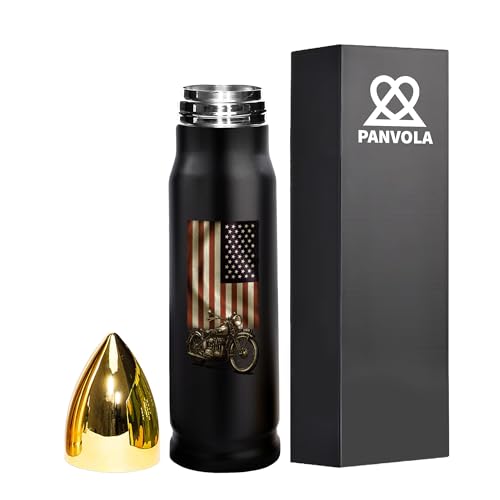 Panvola Motorcycle American Flag Motorcycle Gifts Bullet Tumbler 17oz Black