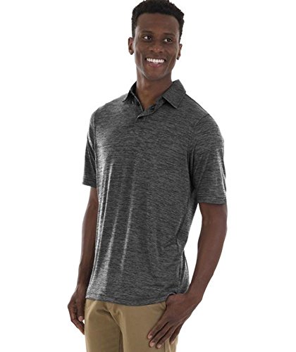 Charles River Apparel Men's Space Dye Performance Polo, Black, L