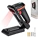 Produktbild Tera Barcode Scanner 1D 2D QR Wireless Kabellos 2,4 GHz + Wired USB 2,0 Kabelgebunden Handscanner Barcodelesegerät mit Verstellbarem Klappständer und Ladeschale an der Wand montierbar, D5100-Z