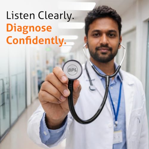 Image of BPL Medical Technologies ST-01 DIA Cast Adult Chest Piece Stethoscope|High Acoustic Level, Versatile Chestpiece for Adult & Pediatric Use|Medical Instrument for Auscultation - Black