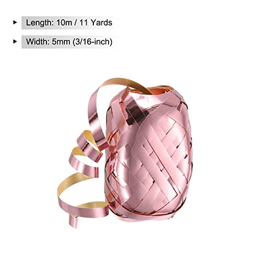 PATIKIL 4pcs Curling Ribbon Crimped Balloon String Shiny Metallic 5mm 10m for Christmas Wedding Gift Crafts Florists Decoration Rose Gold - Image 2