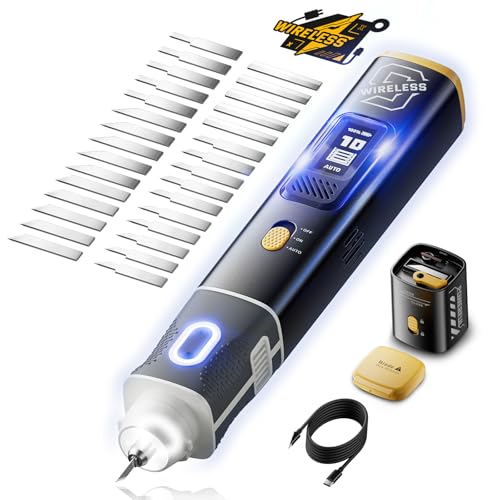 GJMYNSI Kabelloser Ultrasonic Cutter 40 kHz Arbeitsfrequenz 30 Watt Hochleistung 1000 mAh Akku mit USB-Ladekabel LCD-Bildschirm für 3D-Modelle Leder Holz