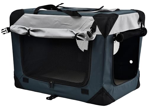 Dehner Lieblinge Transporttasche Brian für Hund oder Katze, ca. 76 x 51 x 48 cm, Polyester/Kuntstoff, grau