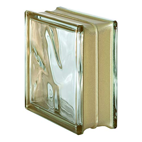Bloque de vidrio Bormioli Rocco Pure Reflejos Oro | cm 19x19x8 | Unidad de venta 1 caja de 6 pzas