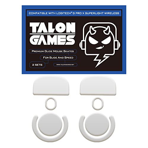 2Sets Of Talongames Rounded Curved Edges Mouse Feet Skates Compatible With Logitech G Pro X Superlight Wireless Gpx Gaming Mouse Feet Replacement,0.8Mm,Pure Ptfe Material With Super Smooth Glide Pads #TOP7