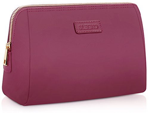 Large Cosmetic Makeup Bag/Pouch/Clutch Travel Case Organizer Storage Bag for Women’s Accessories Toiletry Beauty and Skincare | Travel Accessory Water Resistant Bag By : SLEEKO