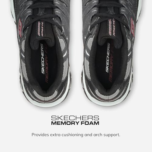 Image of Skechers Men's Afterburn M. Fit Fashion Sneakers - Leather Upper, Memory Foam Insole, Rubber Outsole