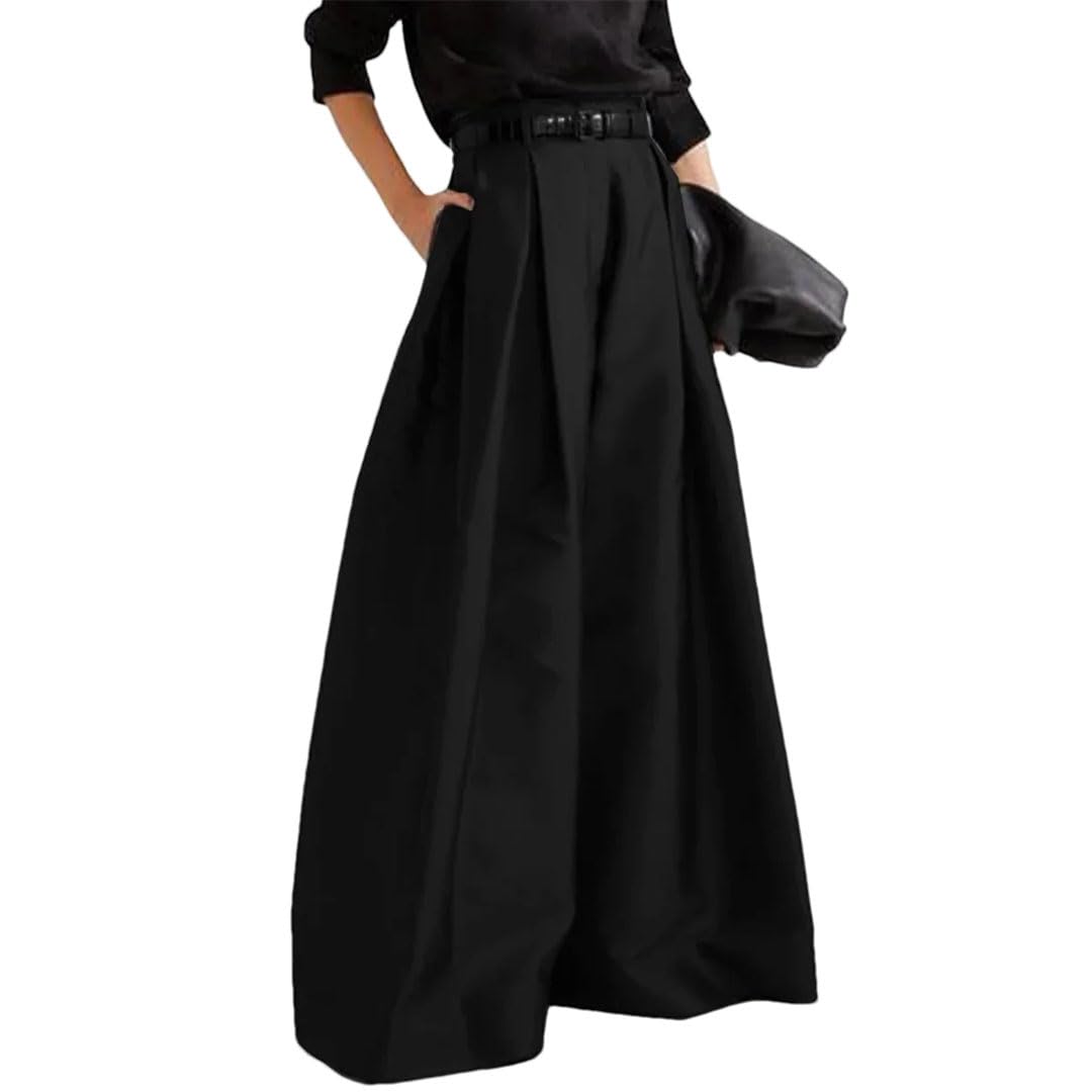 Womens Baggy Vintage Loose High Waisted Wide Leg Black Trousers for Female Clothing Pants