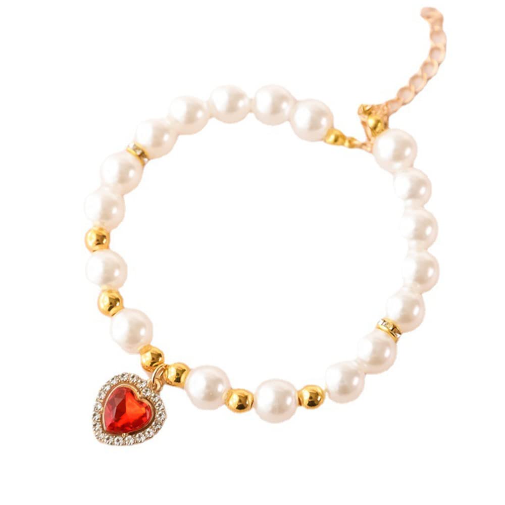 Haustier Perle Halsband, Verstellbare Katze Halskette Halsband