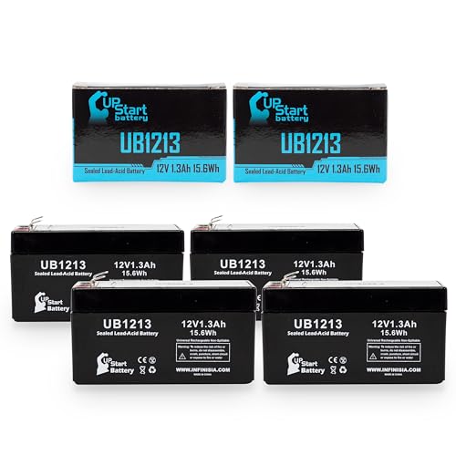 4 Pack Replacement for Litegait PS10X-B-BAT10 Battery - Replacement UB1213 Universal Sealed Lead Acid Battery (12V, 1.3Ah, 1300mAh, F1 Terminal, AGM, SLA) - Includes 8 F1 to F2 Terminal Adapters