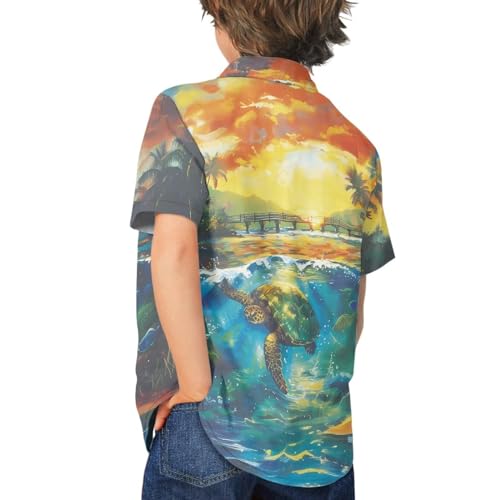 Boys Girls Clothes Short-Sleeved Buttoned Shirt Cool Hawaiian Shirts3