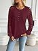 LILLUSORY Dressy Casual Blouses for Women Long Sleeve Shirts Fall Fashion 2025 Winter Ladies Lace Henley Tops Business Outfits Trendy Cute Work Clothes Teacher Western Clothing Burgundy