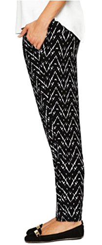 Matty M Women's Soft Pant (Small, Black Chevron)