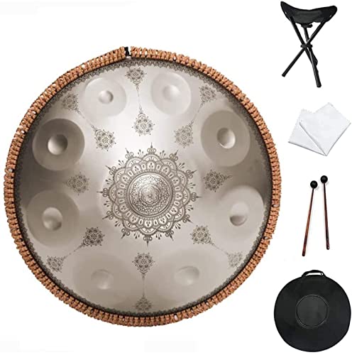 Tambor de mano con 10 voces con estuche suave, instrumento de percusión para terapia de sonido, meditación personal, yoga