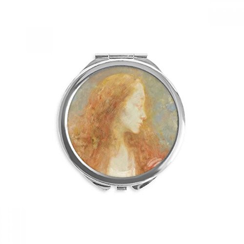 Peinture à l'huile miroir rond maquillage de poche portable multicolore 2,6"