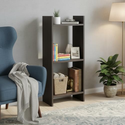 Image of FURNEASER Denn 3-Tier Engineered Wood Multipurpose Bookscase Rack Bookshelf, Storage Cabinet Organizer Stand for Home & Office - DIY Rack (Wenge)