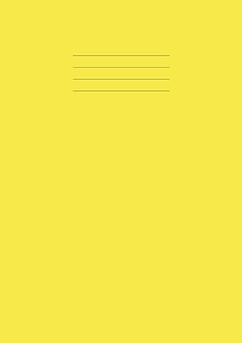 Exercise Books A4 Lined: A4 Notebook 8mm line ruled with margin, 100 pages, 90gsm white paper | School | Homeschool | Office | Work | Home - Yellow cover