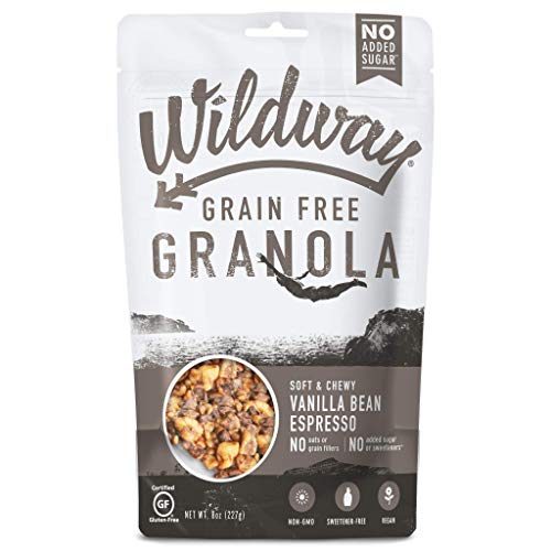 Wildway Vegan Granola | Vanilla Bean Espresso Granola | Certified Gluten Free Granola Breakfast Cereal, Low Carb Snack | Paleo, Grain Free, Non GMO, No Added Sugar | 8oz Wildway Vegan Granola | Vanilla Bean Espresso Granola | Certified Gluten Free Granola Breakfast Cereal, Low Carb Snack | Paleo, Grain Free, Non GMO, No Added Sugar | 8oz