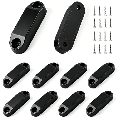 (4 Pair) RV Magnetic Door Holder - Black Magnet Camper Storage Door Baggage Holder Clip Equip 16 Screws for Door RV Magnetic Baggage Door Catch Perfect Alternative for Use in Campers and Motor Homes