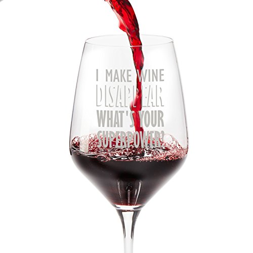 Funny Wine Glasses Unique Gifts: I Make Wine Disappear. Whatâ€™s Your Superpower, 18.5 oz Large Glas - //coolthings.us