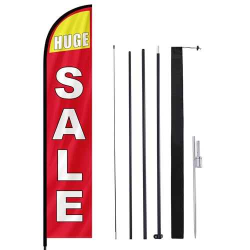 Image of MASTERCANOPY 12FT Tall Sale Feather Flag Pole Kit Red
