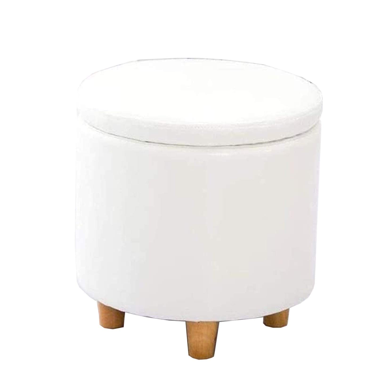 Repose-pieds rond blanc en similicuir durable et haute densité